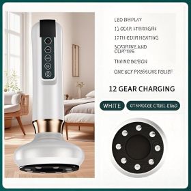 RelaxationReady Electric Vacuum Cupping Massager for Home Spa Experience (LISHA H-8: White steel ball style)