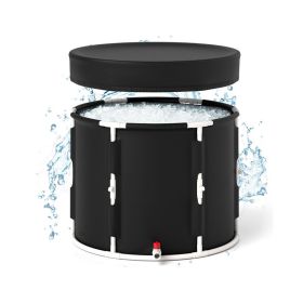 Outdoor Ice Plunge Tub with Lid for Household (Type: Spa & Salon, Color: White & Black)